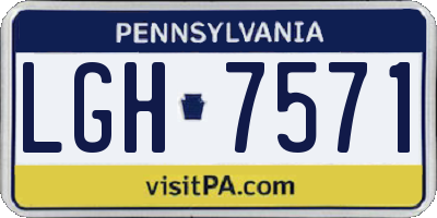 PA license plate LGH7571