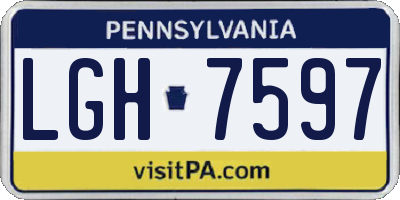 PA license plate LGH7597