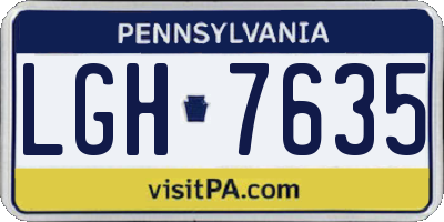 PA license plate LGH7635
