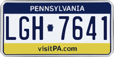 PA license plate LGH7641