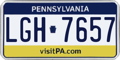 PA license plate LGH7657