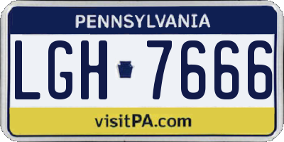 PA license plate LGH7666