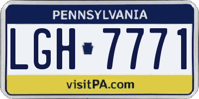 PA license plate LGH7771