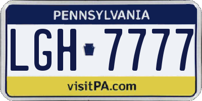 PA license plate LGH7777