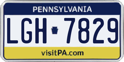 PA license plate LGH7829