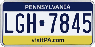 PA license plate LGH7845