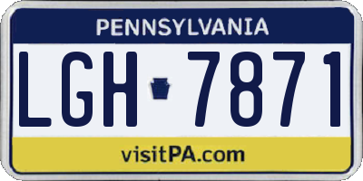 PA license plate LGH7871