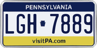 PA license plate LGH7889