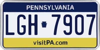 PA license plate LGH7907