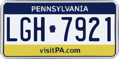 PA license plate LGH7921