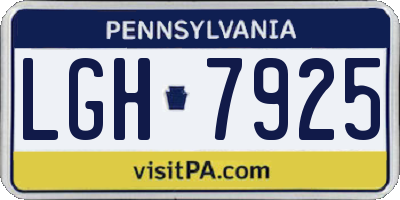 PA license plate LGH7925