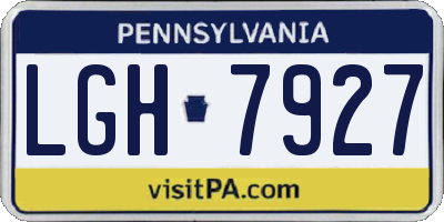 PA license plate LGH7927
