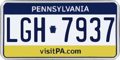 PA license plate LGH7937