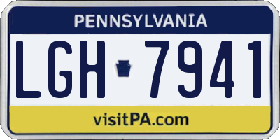 PA license plate LGH7941