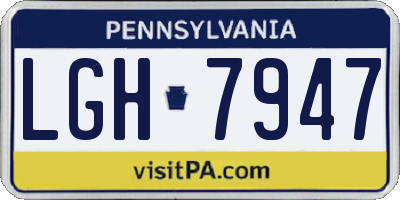 PA license plate LGH7947