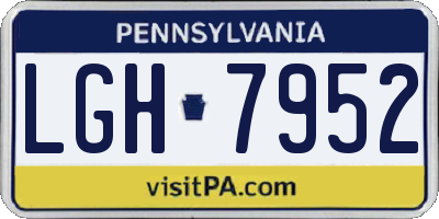 PA license plate LGH7952