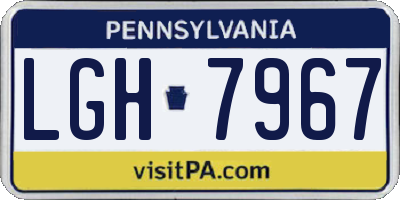 PA license plate LGH7967