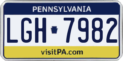 PA license plate LGH7982