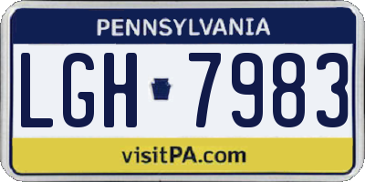 PA license plate LGH7983