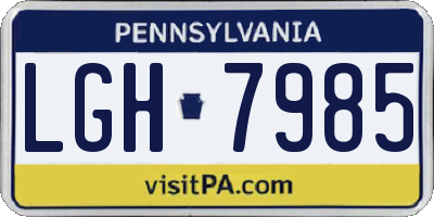 PA license plate LGH7985