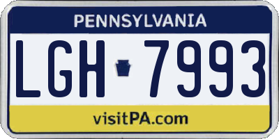PA license plate LGH7993