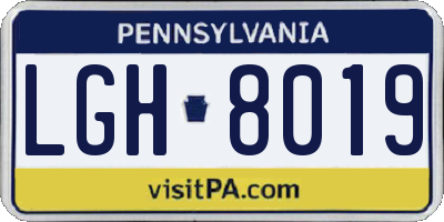PA license plate LGH8019