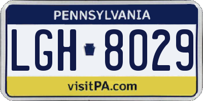 PA license plate LGH8029