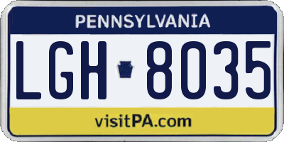 PA license plate LGH8035