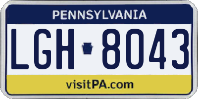 PA license plate LGH8043