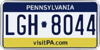 PA license plate LGH8044
