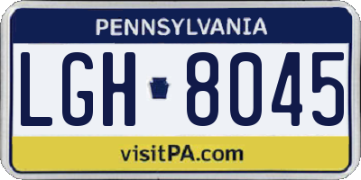 PA license plate LGH8045