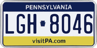 PA license plate LGH8046