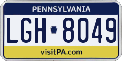 PA license plate LGH8049