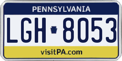 PA license plate LGH8053
