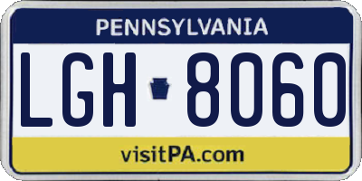 PA license plate LGH8060