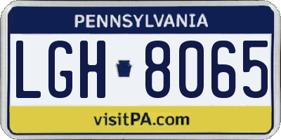 PA license plate LGH8065