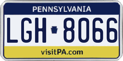 PA license plate LGH8066