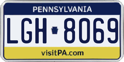 PA license plate LGH8069