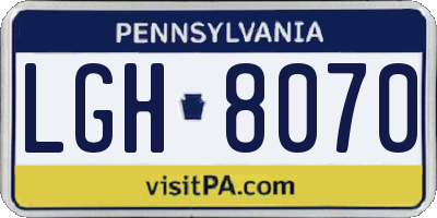 PA license plate LGH8070