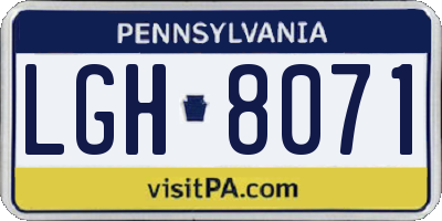 PA license plate LGH8071