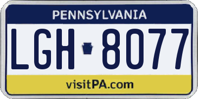 PA license plate LGH8077