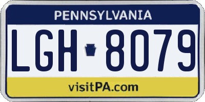 PA license plate LGH8079