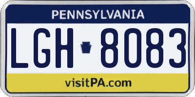 PA license plate LGH8083