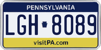 PA license plate LGH8089