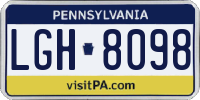 PA license plate LGH8098
