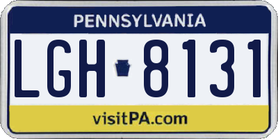 PA license plate LGH8131