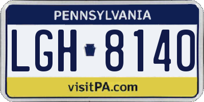 PA license plate LGH8140