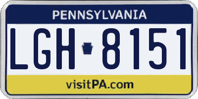 PA license plate LGH8151
