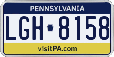 PA license plate LGH8158