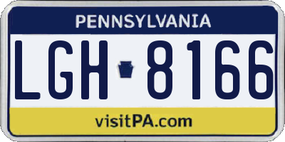 PA license plate LGH8166